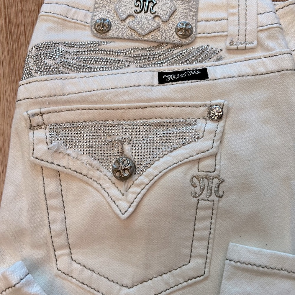 Miss Me White Jeans with sequins